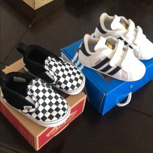 vans slip checker ons & adidas originals infants 3